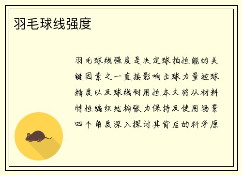 羽毛球线强度